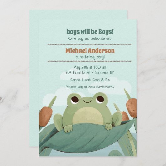 池のカエルの招待状 招待状 (正面/裏面)