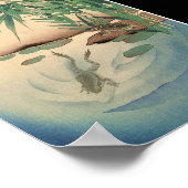 池のカエル1800日本の年代頃 ポスター (角)