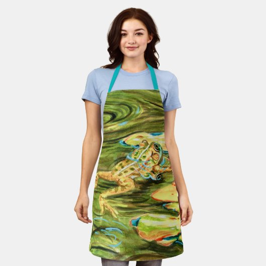 池のカエル – エプロン (着用した状態)