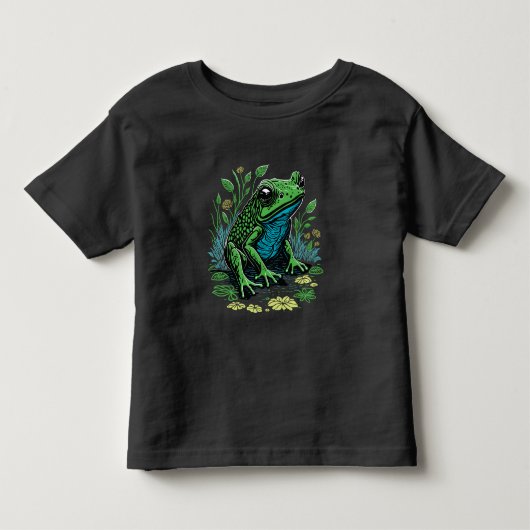 池のカエル トドラーTシャツ (正面)