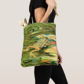 池のカエル –  トートバッグ (クローズアップ)