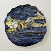 池のカエル ラウンドクッション (裏面)