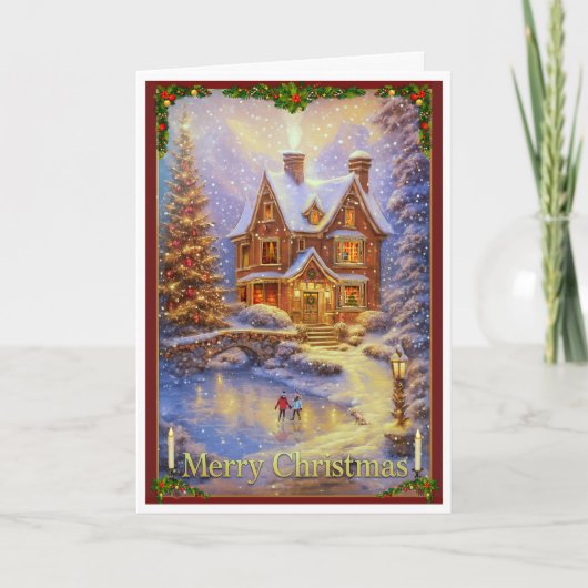 池のクリスマスの日 カード (正面)