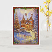 池のクリスマスの日 カード (黄色い花)