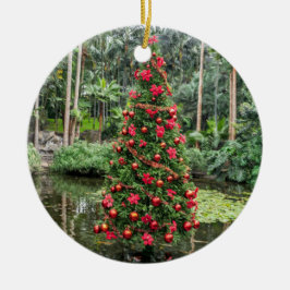 池のクリスマスツリーのクリスマスオーナメント セラミックオーナメント
