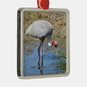 池のサラス・クレーン メタルオーナメント (右)