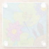 池のシーン – ガラスのコースター ガラスコースター (裏面)