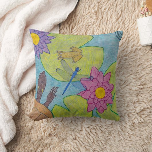 池のシーン(独身の) – 枕 (ブランケット)