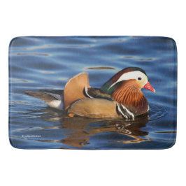 池のバスマットに登場する美しいマンダリンアヒル バスマット