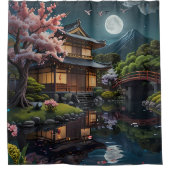 池のバスルームに花が咲く シャワーカーテン (正面)