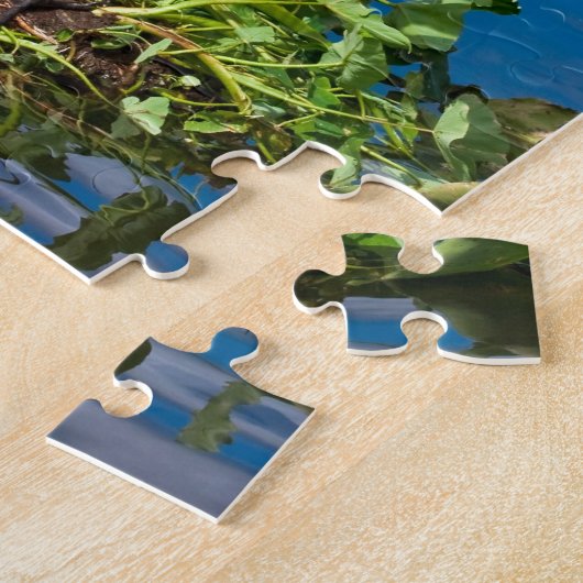 池のパズルの素晴らしい青鷲 ジグソーパズル (側面)