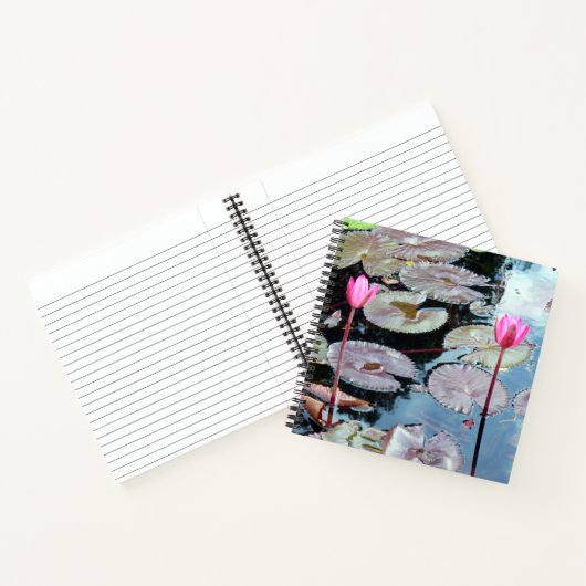 池のピンクの《植物》スイレン ノートブック (内部)