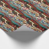 池のホッケーの冬の国場面 ラッピングペーパー (角)