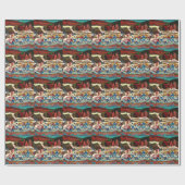 池のホッケーの冬の国場面 ラッピングペーパー (フラット)