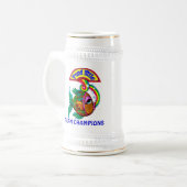 池のマイル4のチームチャンピオンのロゴビールステイン ビールジョッキ (正面左)