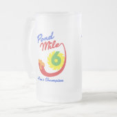 池のマイル6の男子チャンピオンビールステイン フロストグラスビールジョッキ (正面左)