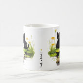 池のマグカップを訪れる伯耆黒猫 コーヒーマグカップ (中央)