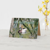 池のマラード2 -カスタマイズ任意の大事な行事 カード (黄色い花)