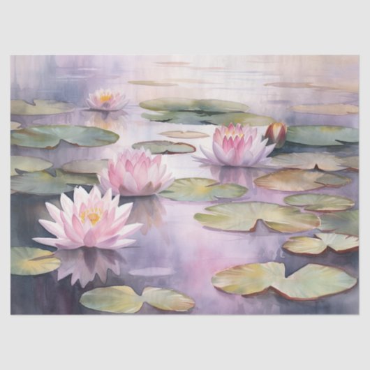 池のユリの反射が切り離される 薄葉紙 (正面)