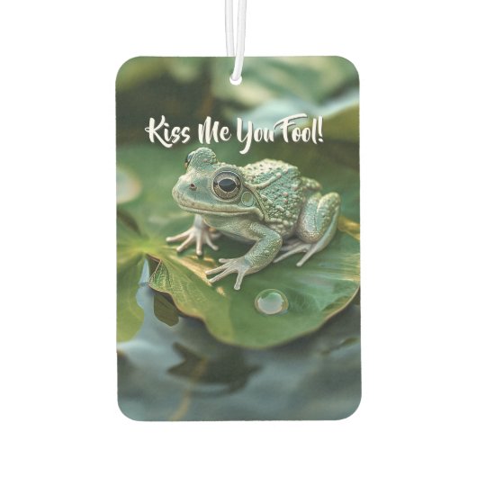 池のリリーパッドに可愛いグリーンカエル カーエアーフレッシュナー (裏面)