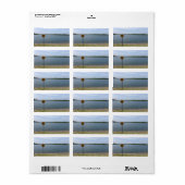 池のワニの看板に注意 ラベル (フルシート)