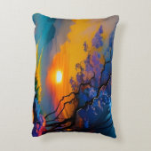 池の上のゴージャスな日の出 アクセントクッション (裏面(縦))