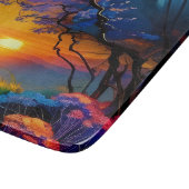 池の上のゴージャスな日の出 カッティングボード (角)