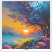 池の上のゴージャスな日の出 シール (シート)