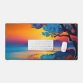 池の上のゴージャスな日の出 デスクマット (キーボード&マウス)
