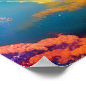 池の上のゴージャスな日の出 ポスター (角)