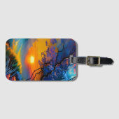 池の上のゴージャスな日の出 ラゲッジタグ (正面横)