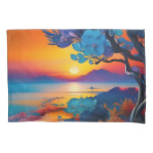 池の上のゴージャスな日の出 枕カバー (正面)