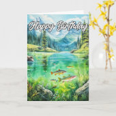 池の上の穏やかな夏の終わりの日 カード (黄色い花)