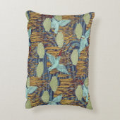 池の上の鳥のヴィンテージアールヌーボー アクセントクッション (裏面(縦))