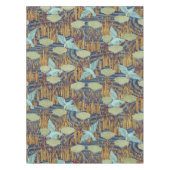 池の上の鳥のヴィンテージアールヌーボー テーブルクロス (正面)