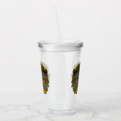 池の上飛んでいるのアヒル アクリルタンブラー (左)