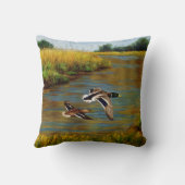 池の上飛んでいるのアヒル クッション (裏面)