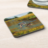 池の上飛んでいるのアヒル コースター (左側)