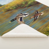 池の上飛んでいるのアヒル シェルパブランケット (3/4)