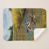 池の上飛んでいるのアヒル シェルパブランケット (正面(横))