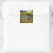 池の上飛んでいるのアヒル スクエアシール (バッグ)