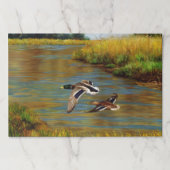 池の上飛んでいるのアヒル ペーパーパッド (正面)