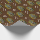池の上飛んでいるのアヒル ラッピングペーパー (角)