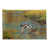 池の上飛んでいるのアヒル 枕カバー (裏面-右)