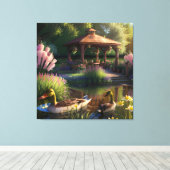 池の中のアヒル キャンバスプリント (インサイチュ (ウッドフロア))