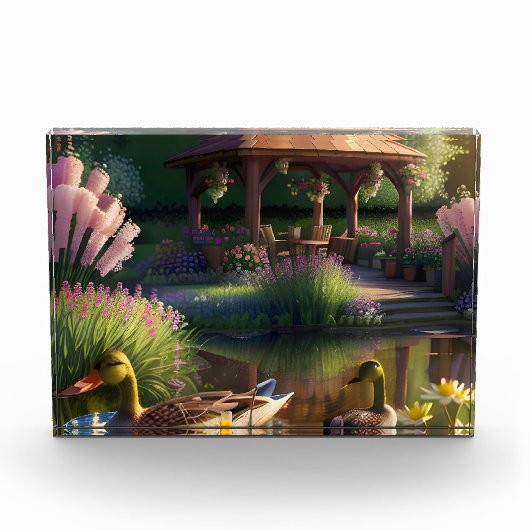 池の中のアヒル フォトブロック (正面)