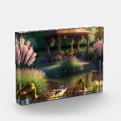 池の中のアヒル フォトブロック (左)