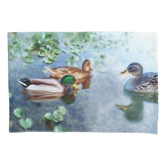 池の中のアヒル 枕カバー (正面)