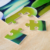 池の中のピンクのスイレン ジグソーパズル (側面)