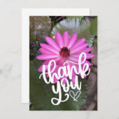 池の中のピンクの蓮のサンキューカード サンキューカード (正面/裏面)